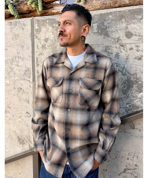 Pendleton Men's Wool Board Shirt - Tan/Taupe Ombre at Dave's New York