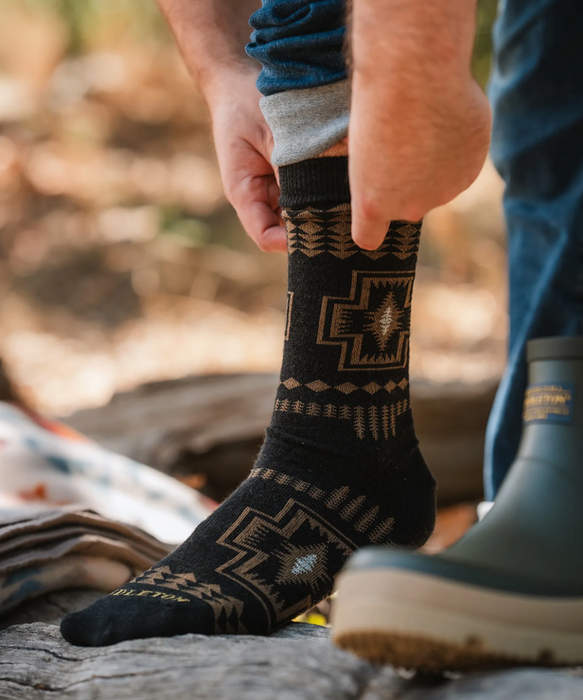 Pendleton Harding Merino Wool Blend Crew Socks - Black at Dave's New York
