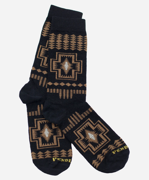 Pendleton Harding Merino Wool Blend Crew Socks - Black at Dave's New York