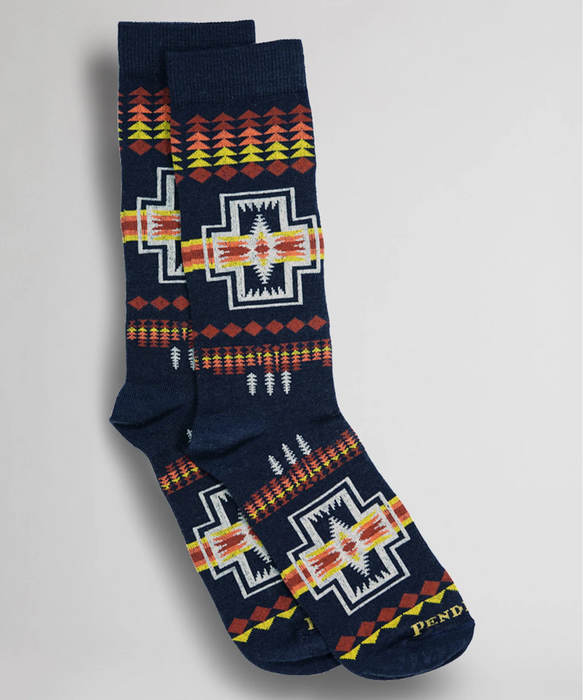 Pendleton Harding Merino Wool Blend Crew Socks - Navy at Dave's New York