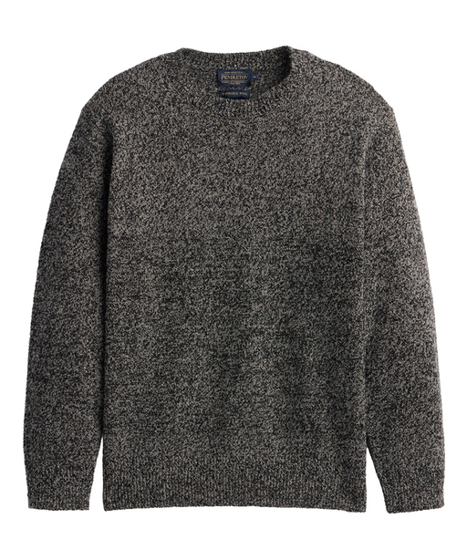 Pendleton Men’s Shetland Wool Sweater - Black/Wheat Heather at Dave's New York