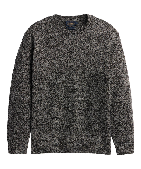Pendleton Men’s Shetland Wool Sweater - Black/Wheat Heather at Dave's New York