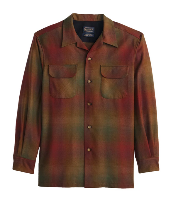Pendleton Men's Wool Board Shirt - Rust/Olive Ombre at Dave's New York