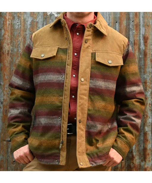 Pendleton Men's Timberline Shirt Jacket - Olive Bronze Ombre Stripe at Dave's New York