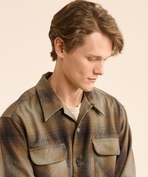 Pendleton Men's Board Wool Shirt - Olive/Brown Ombre at Dave's New York