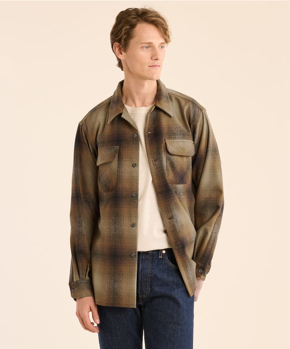 Pendleton Men's Board Wool Shirt - Olive/Brown Ombre at Dave's New York