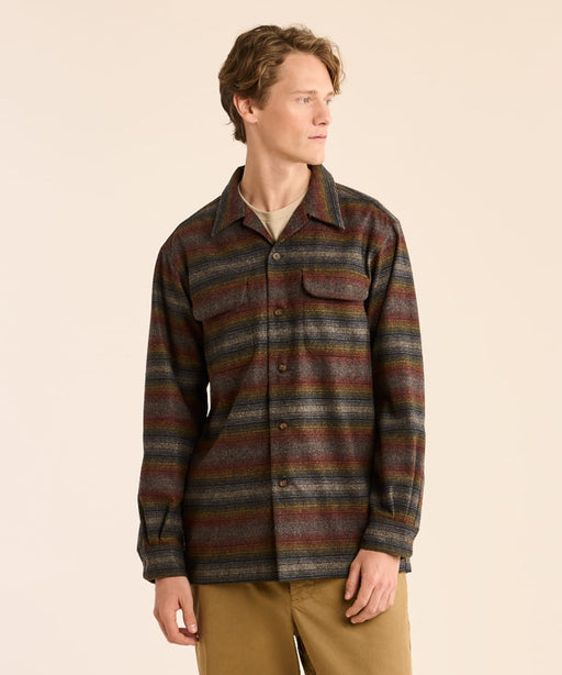 Pendleton Men's Board Wool Shirt - Brown Multi Ombre Stripe at Dave's New York