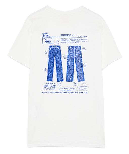 Roy Roger's X Dave's New York "Statement Pant" T-shirt - White