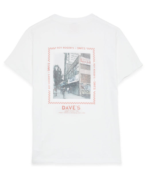 Roy Roger's X Dave's New York Collab "Storefront" Short Sleeve T-shirt - White