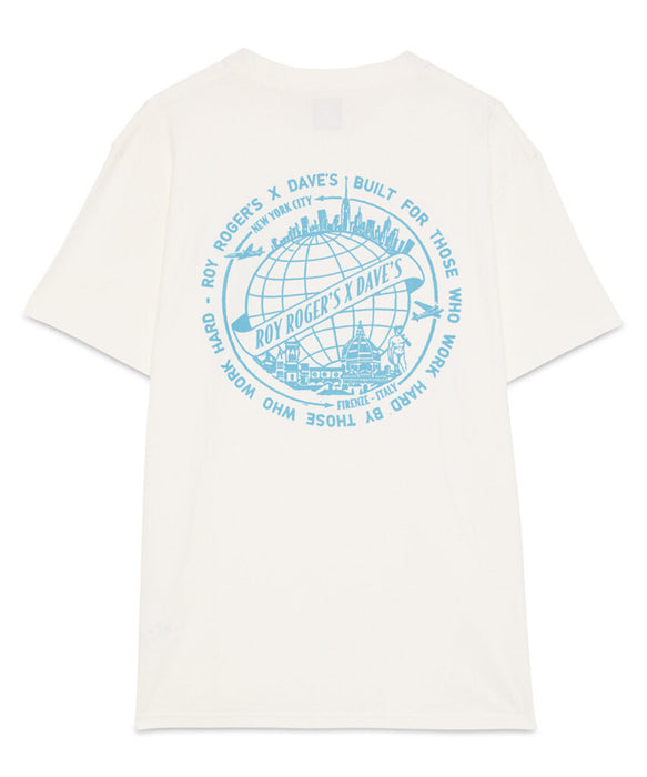 Roy Roger's X Dave's New York "World" Short Sleeve T-shirt - Off-White