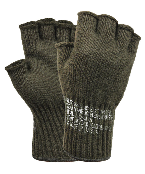 Rothco Military Fingerless Wool Gloves - Olive Drab at Dave's New York