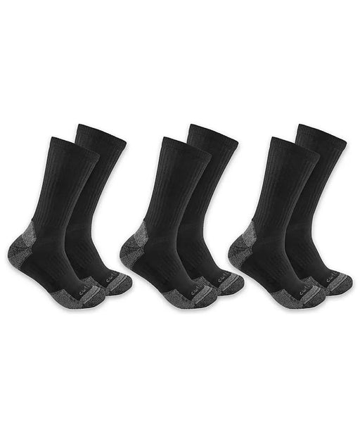 Carhartt Midweight Cotton Blend Crew Socks 3-Pack - Black at Dave's New York