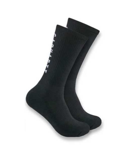 Carhartt Force Midweight Logo Crew Socks 3-Pack - Black at Dave's New York