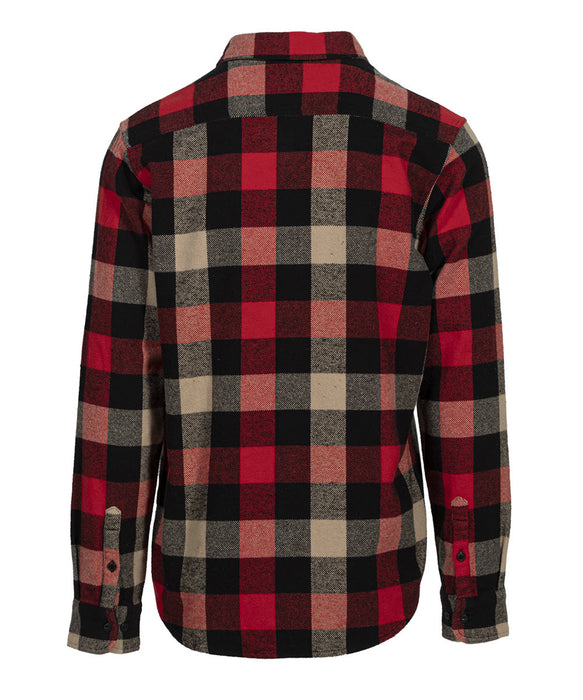 Schott NYC Men's Plaid Flannel Shirt - Black/Red at Dave's New York