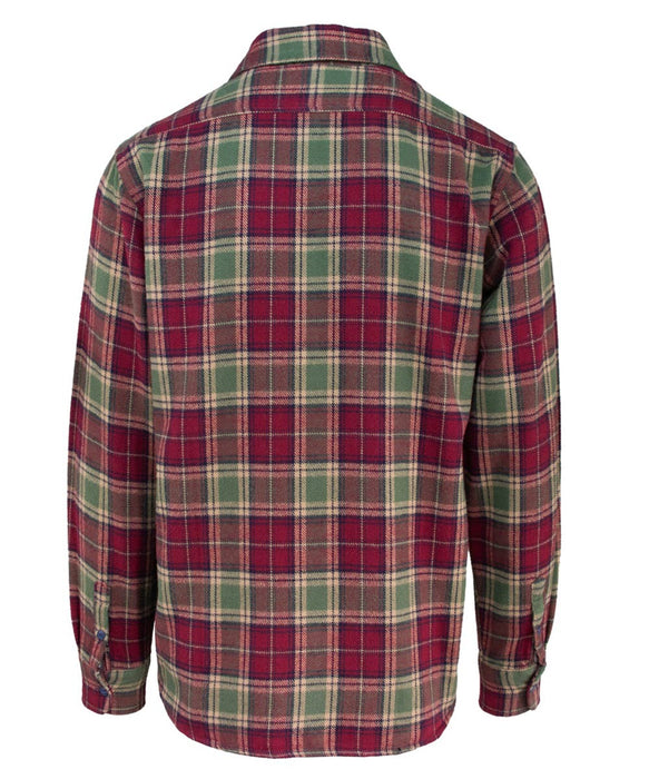 Schott NYC Men's Plaid Flannel Shirt - Burgundy at Dave's New York