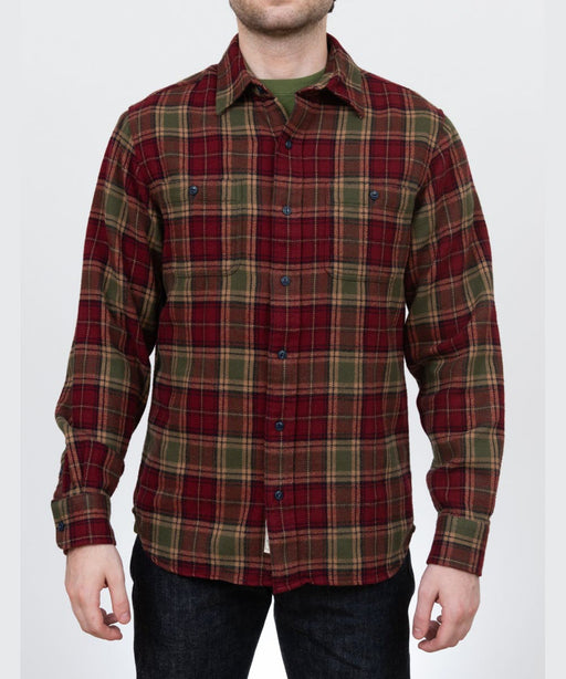 Schott NYC Men's Plaid Flannel Shirt - Burgundy at Dave's New York