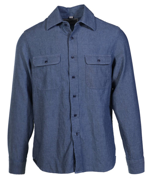 Schott NYC Men's Long Sleeve Denim Shirt - Herringbone at Dave's New York