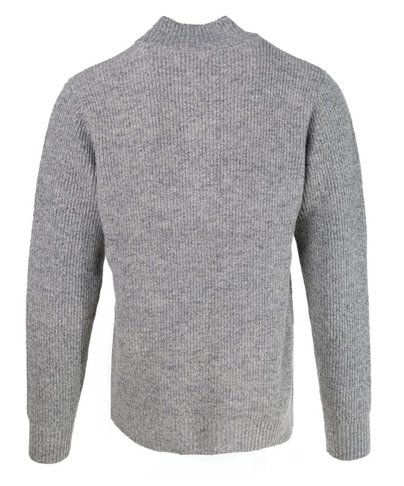 Schott NYC Men's Wool Half-Zip Sweater - Heather Grey at Dave's New York