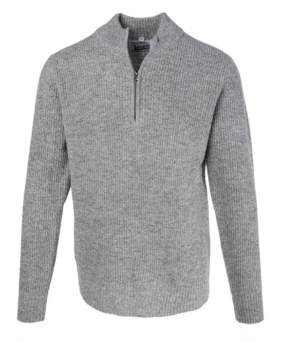 Schott NYC Men's Wool Half-Zip Sweater - Heather Grey at Dave's New York