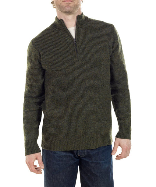 Schott NYC Men's Wool Half-Zip Sweater - Moss at Dave's New York