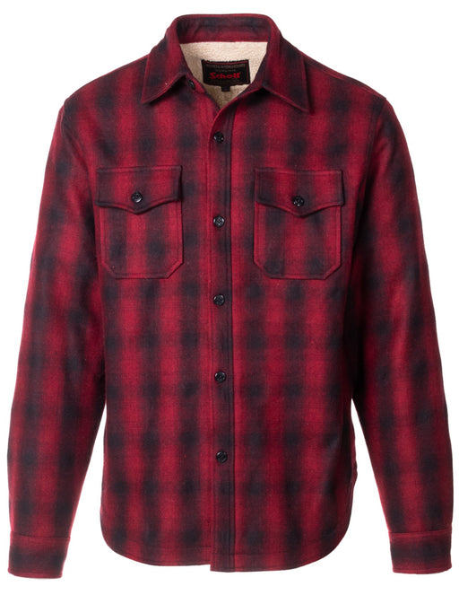 Schott Sherpa Lined Wool CPO Shirt - Red Plaid at Dave's New York