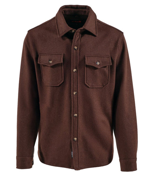 Schott NYC Men’s CPO Wool Shirt - Brown at Dave's New York