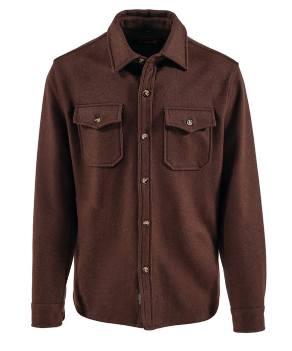 Schott NYC Men’s CPO Wool Shirt - Brown at Dave's New York