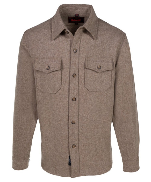 Schott NYC Men’s CPO Wool Shirt - Taupe at Dave's New York