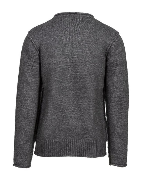 Schott NYC Men's Rolled Edge Tri Blend Sweater - Charcoal at Dave's New York