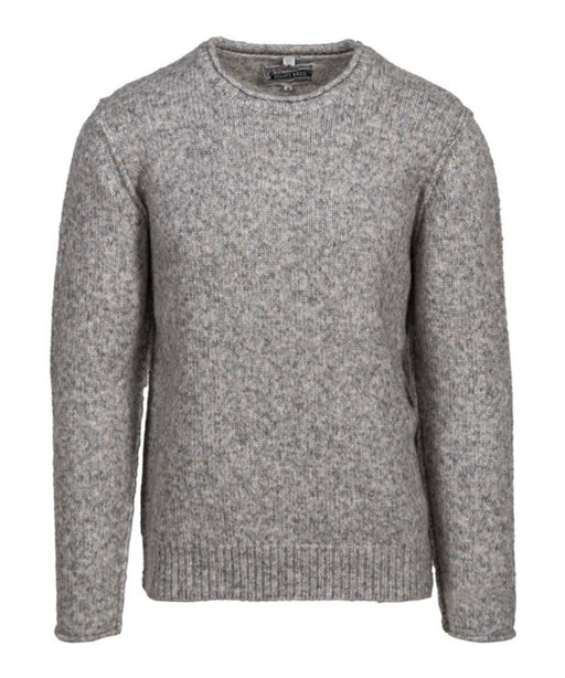 Schott NYC Men's Rolled Edge Tri Blend Sweater - Cloud Grey at Dave's New York