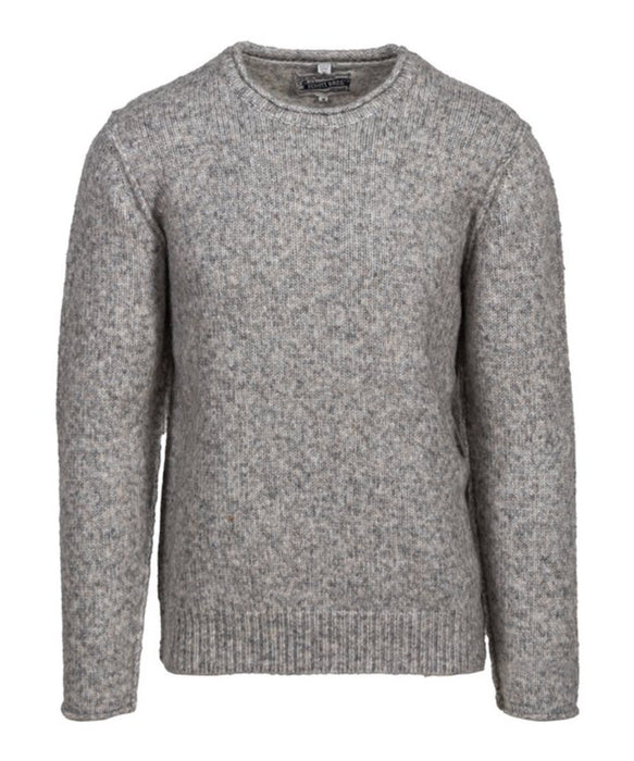 Schott NYC Men's Rolled Edge Tri Blend Sweater - Cloud Grey at Dave's New York
