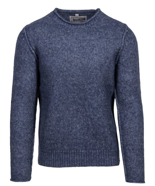 Schott NYC Men's Rolled Edge Tri Blend Sweater - Navy at Dave's New York