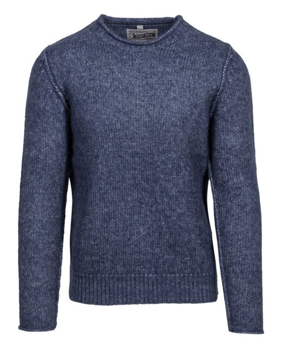 Schott NYC Men's Rolled Edge Tri Blend Sweater - Navy at Dave's New York
