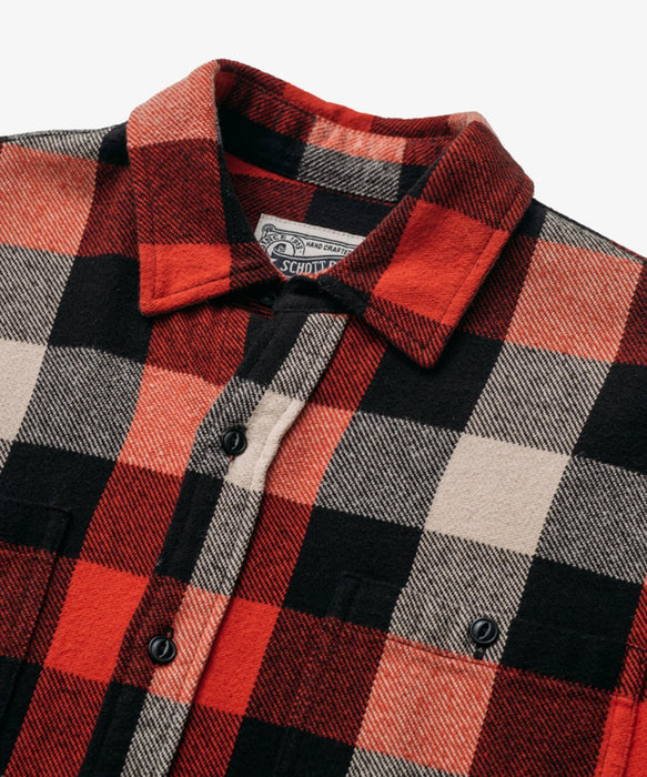 Schott NYC Men's Flannel Shirt - Red/Black at Dave's New York