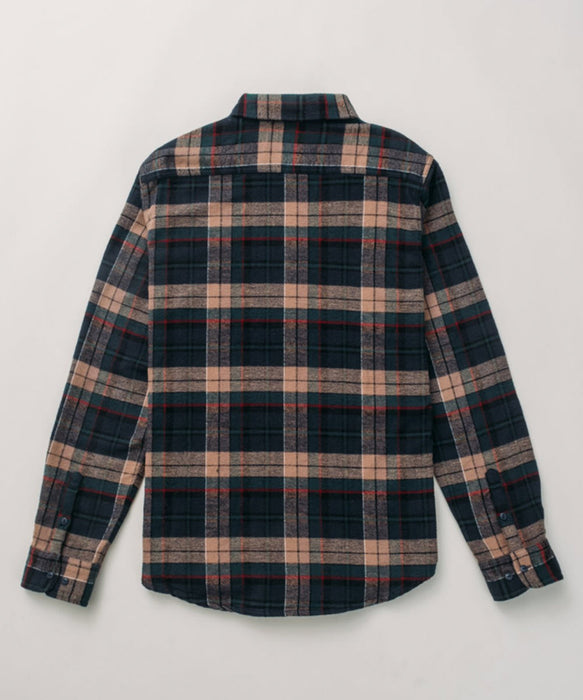 Schott NYC Men's Plaid Flannel Shirt - Tan/Navy at Dave's New York