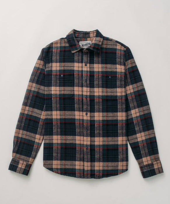 Schott NYC Men's Plaid Flannel Shirt - Tan/Navy at Dave's New York