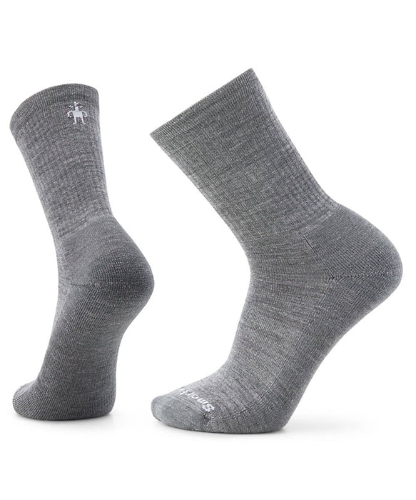 Smartwool Solid Rib Crew Socks - Medium Grey at Dave's New York