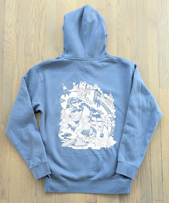 Dave's New York x Henbo Henning Collab Hoodie - Big D Storm Blue