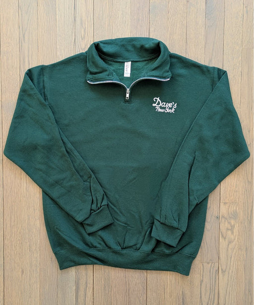 Dave’s New York Men's Vintage Logo Half-Zip Sweatshirt - Alpine Green