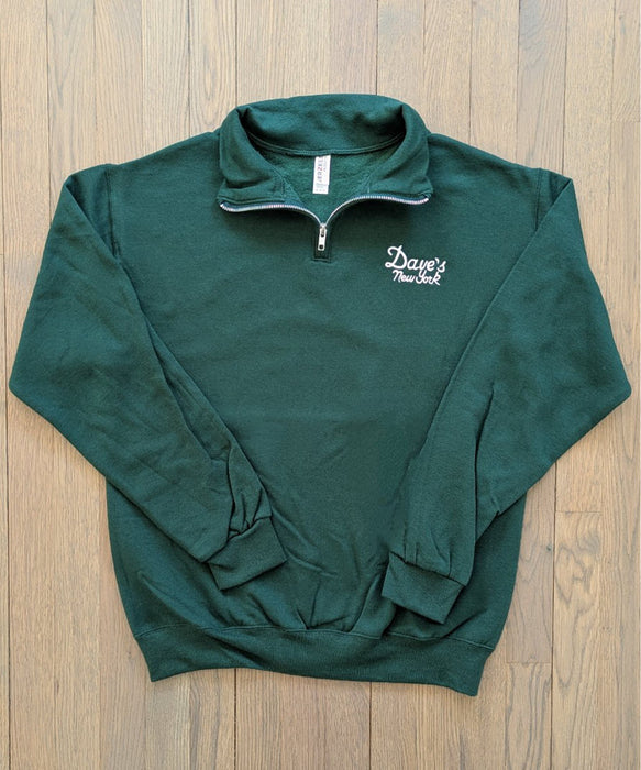 Dave’s New York Men's Vintage Logo Half-Zip Sweatshirt - Alpine Green