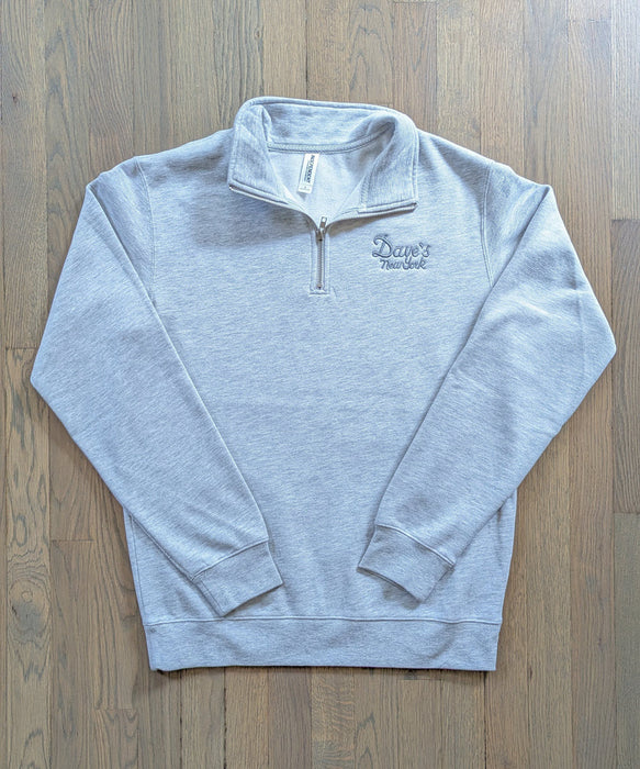 Dave’s New York Men's Vintage Logo Half-Zip Sweatshirt - Heather Grey