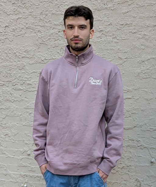 Dave’s New York Men's Vintage Logo Half-Zip Sweatshirt - Orchid