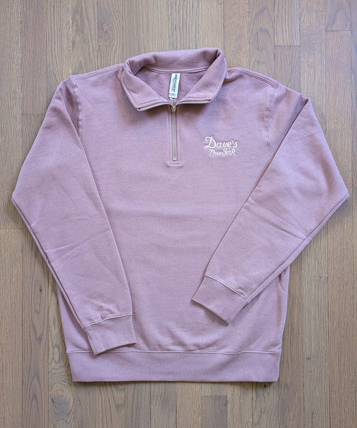 Dave’s New York Men's Vintage Logo Half-Zip Sweatshirt - Orchid