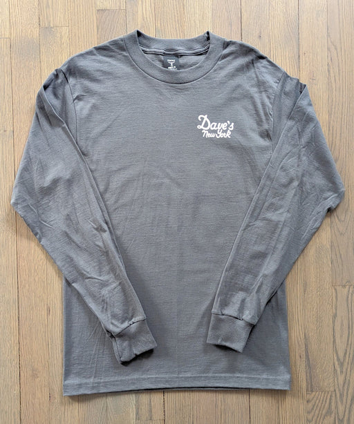Dave's New York Vintage Logo Long Sleeve T-shirt - Smoke Grey