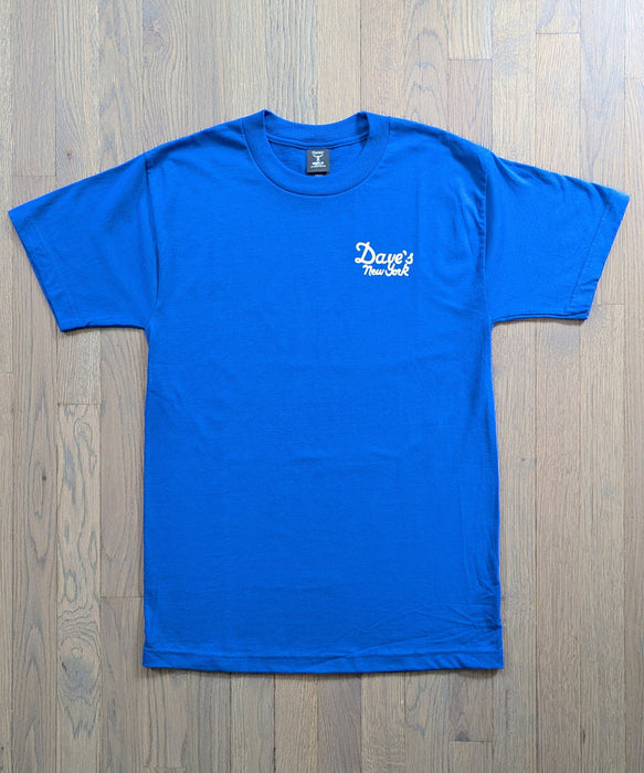 Daves New York Vintage Logo Short Sleeve Tee - Royal Blue