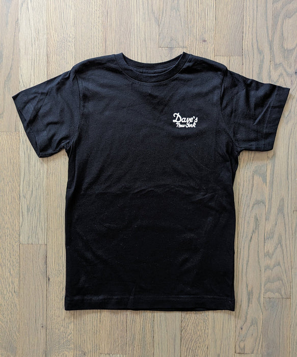 Dave's New York Kids Vintage Logo Short Sleeve T-Shirt - Black