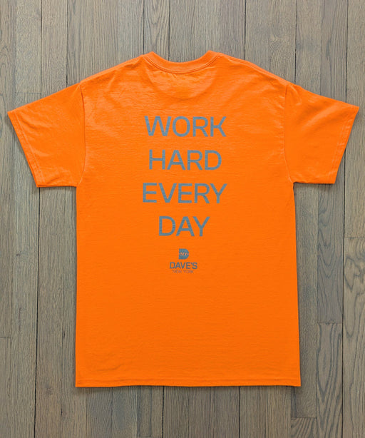 Dave's New York 'Work Hard Every Day' T-shirt - Bright Orange