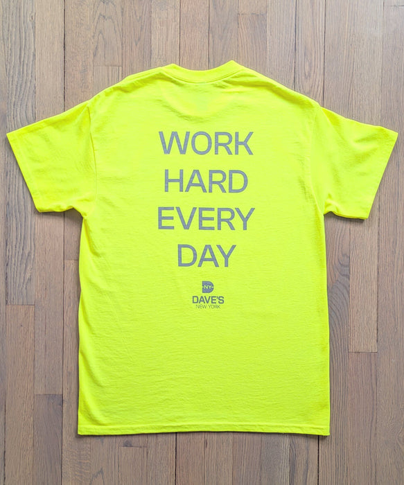 Dave's New York 'Work Hard Every Day' T-shirt - Bright Lime