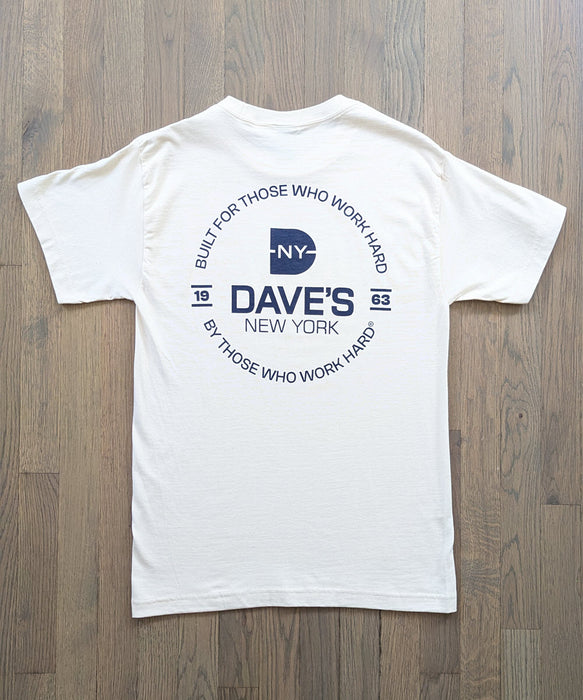 Dave's New York "Work Hard" Short Sleeve T-shirt - Natural