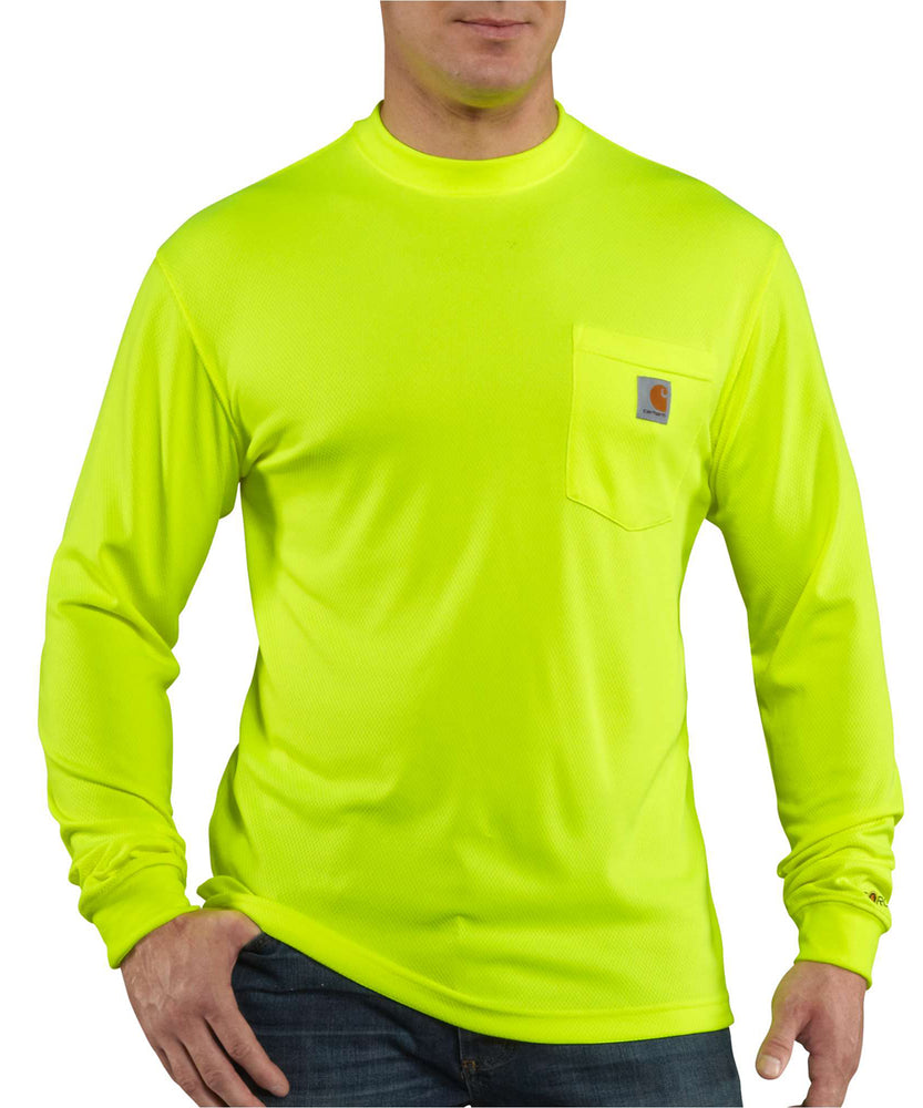 Carhartt Force Hi-Vis Long-Sleeve T-Shirt in Bright Lime at Dave's New York